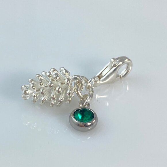 Pine Cone and Birthstone Dangle Charm - Picture 1 of 9